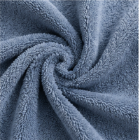 Zachte badcape met naam - kleur grey/blue 100x100